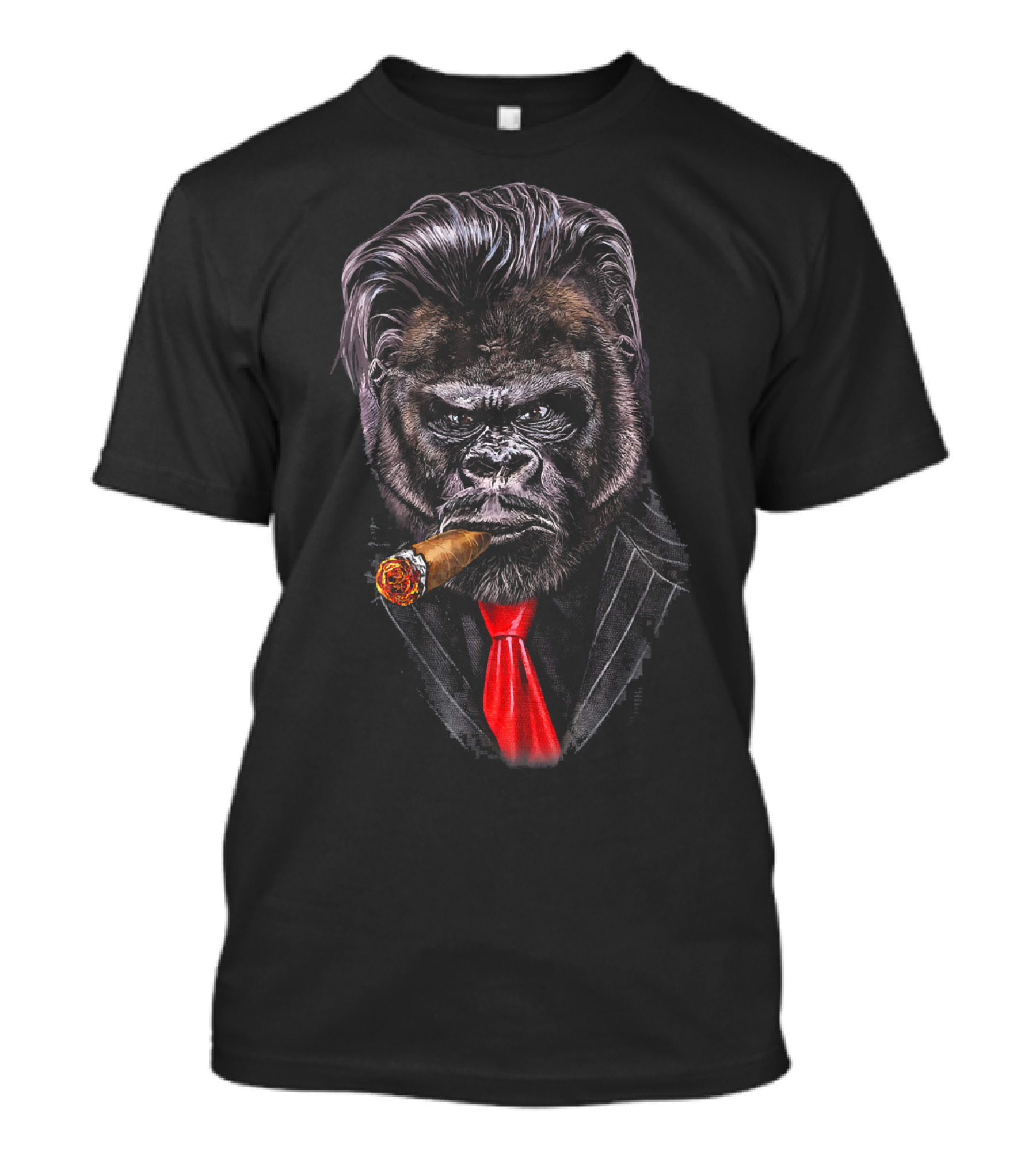 Gangster Gorilla In Suit With Cigar And Red Tie T-Shirt