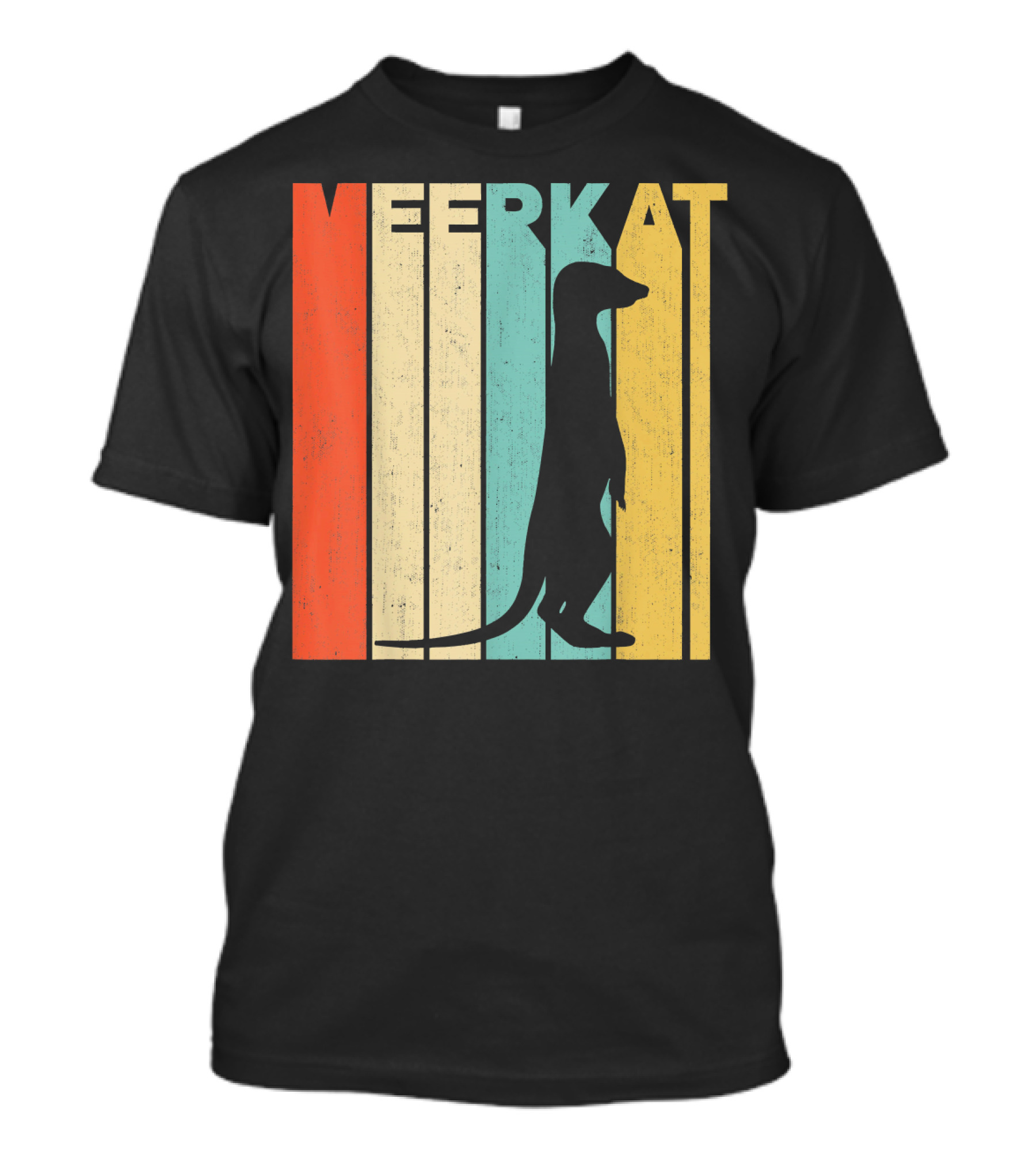 Vintage Retro Meerkat Stripe T-Shirt