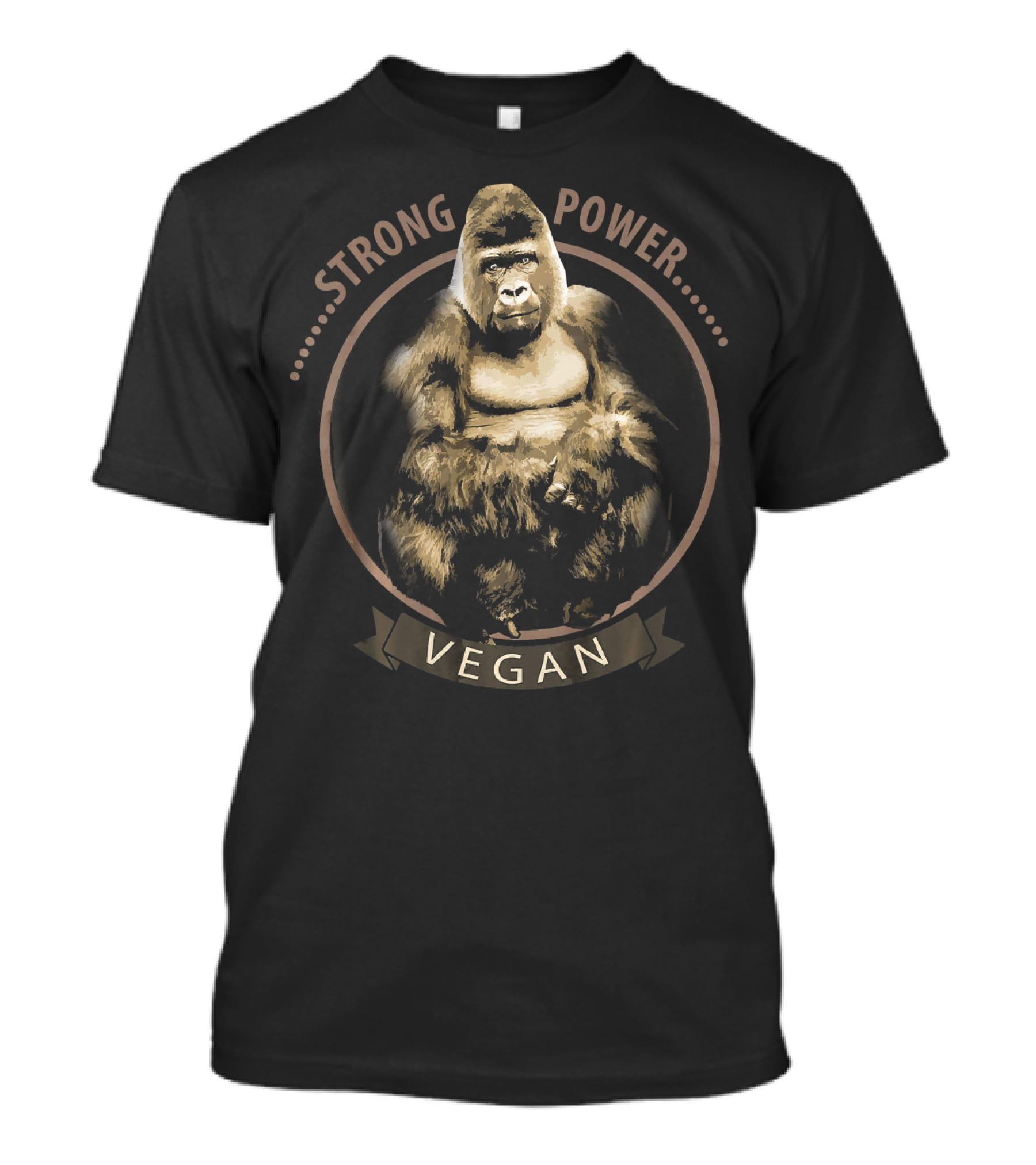 Strong Power Vegan Gorilla T-Shirt
