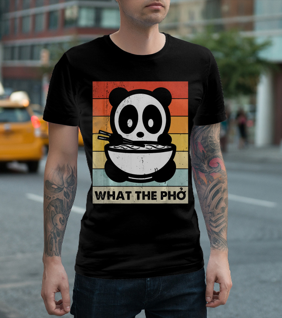 What The Pho Panda Retro Noodles T-Shirt