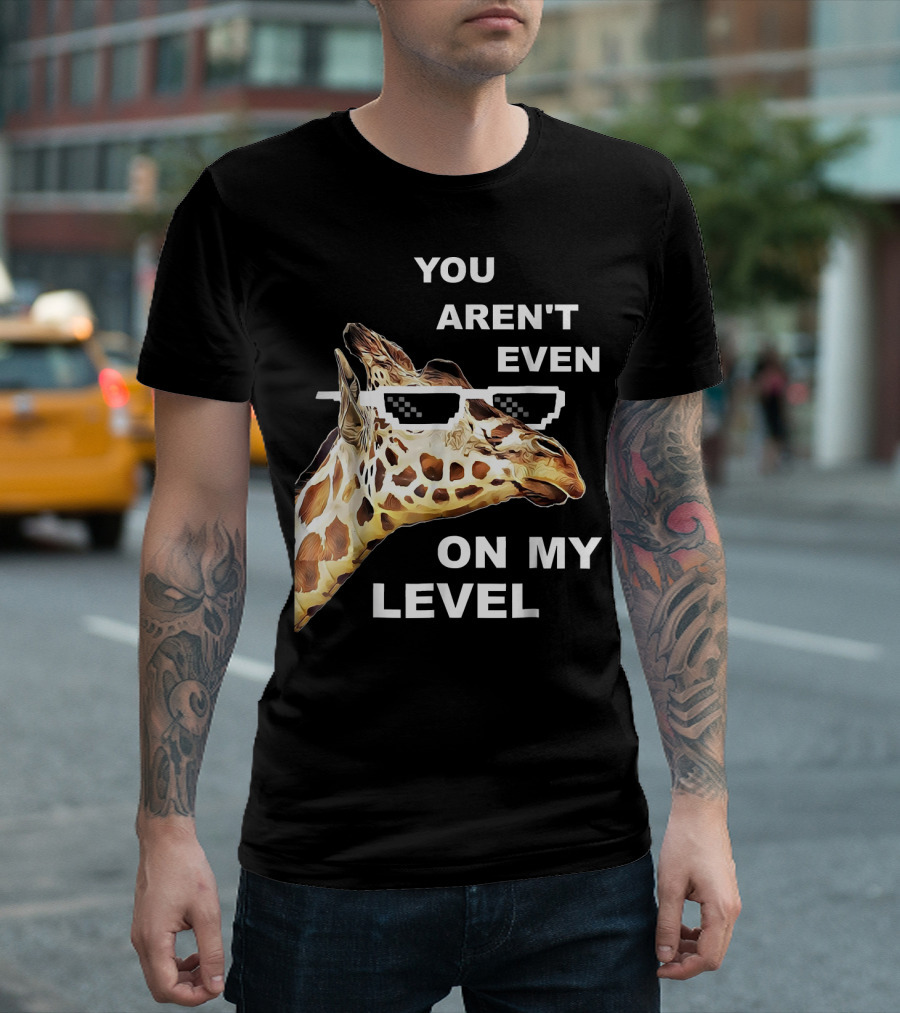 YOU AREN'T EVEN ON MY LEVEL GIRAFFE PIXEL SUNGLASSES T-Shirt