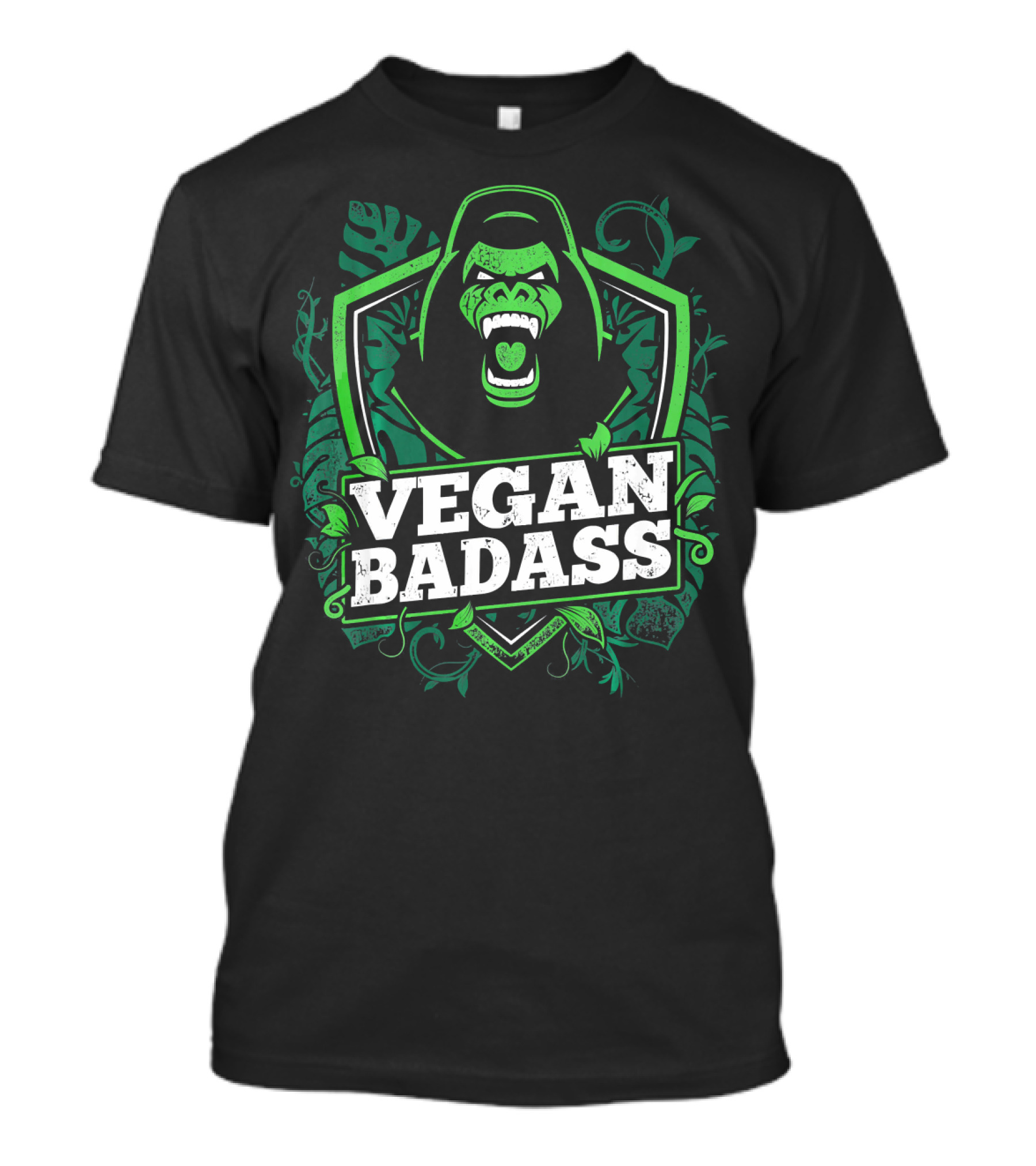 Vegan Badass Fitness Gorilla Bodybuildin Jungle Power T-Shirt
