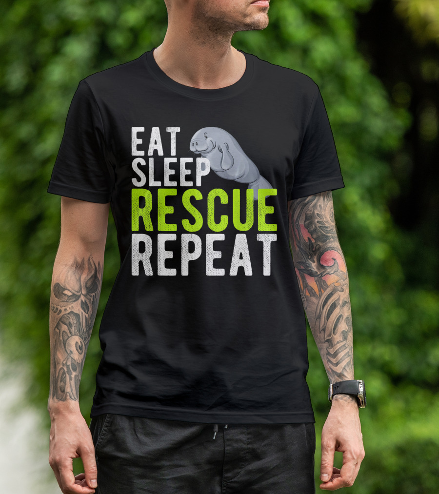 Eat Sleep Rescue Manatee Repeat Vintage T-Shirt