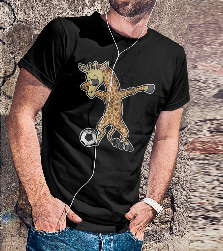 Soccer Giraffe Dabbing Dab Pose With Football T-Shirt
