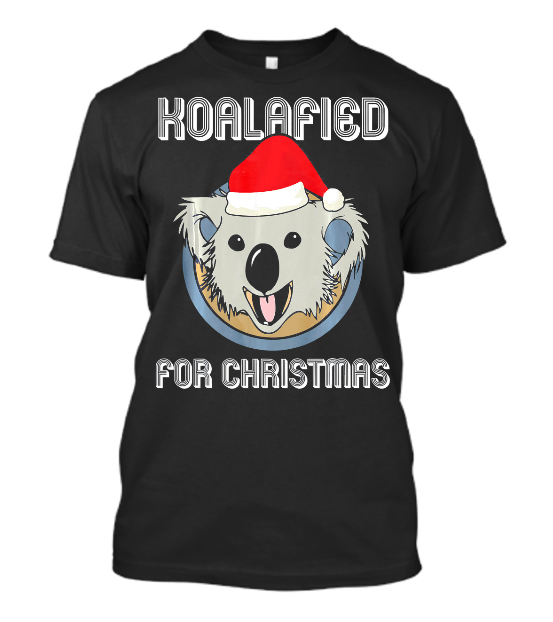 Koalafied For Christmas Santa Hat Holiday Koala T-Shirt
