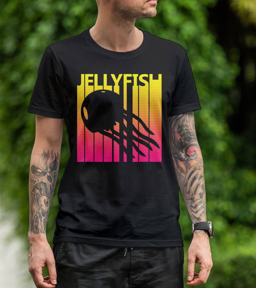 Jellyfish Retro Sunset Vibes T-Shirt