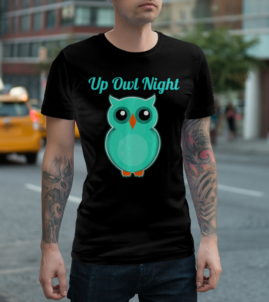 Up Owl Night Cute Owl Top And Girls T-Shirt