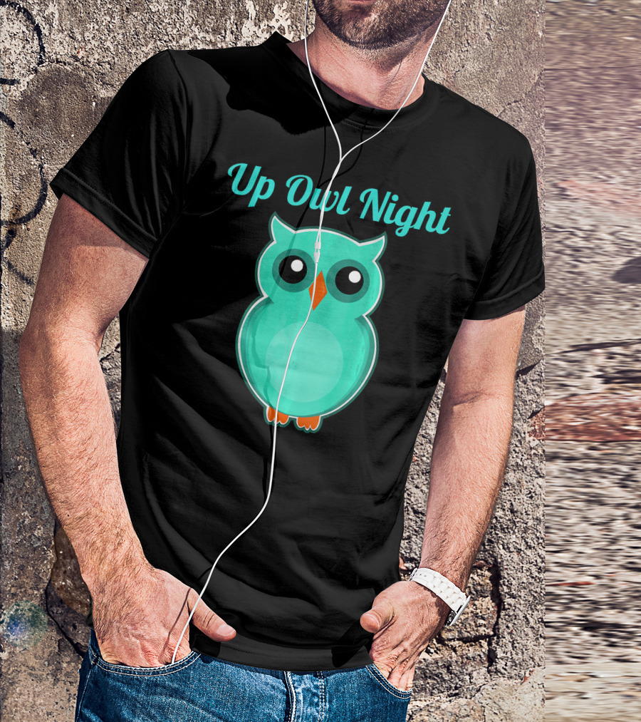 Up Owl Night Cute Owl Top And Girls T-Shirt