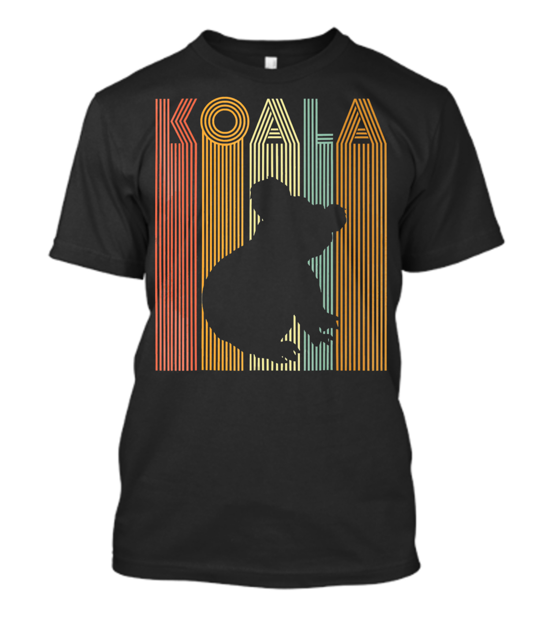 Vintage Koala Retro Silhouette Stripes T-Shirt
