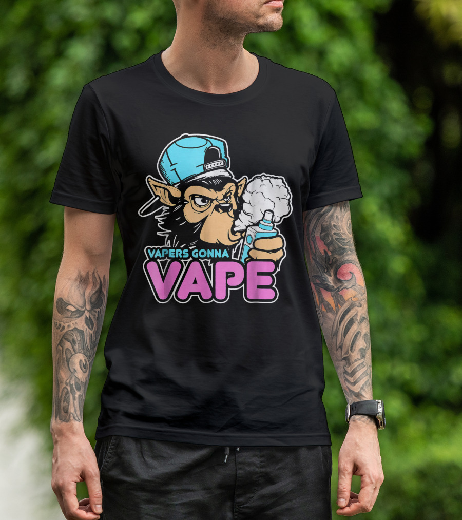 Vapers Gonna Vape Gorilla Vape Cap Clouds T-Shirt