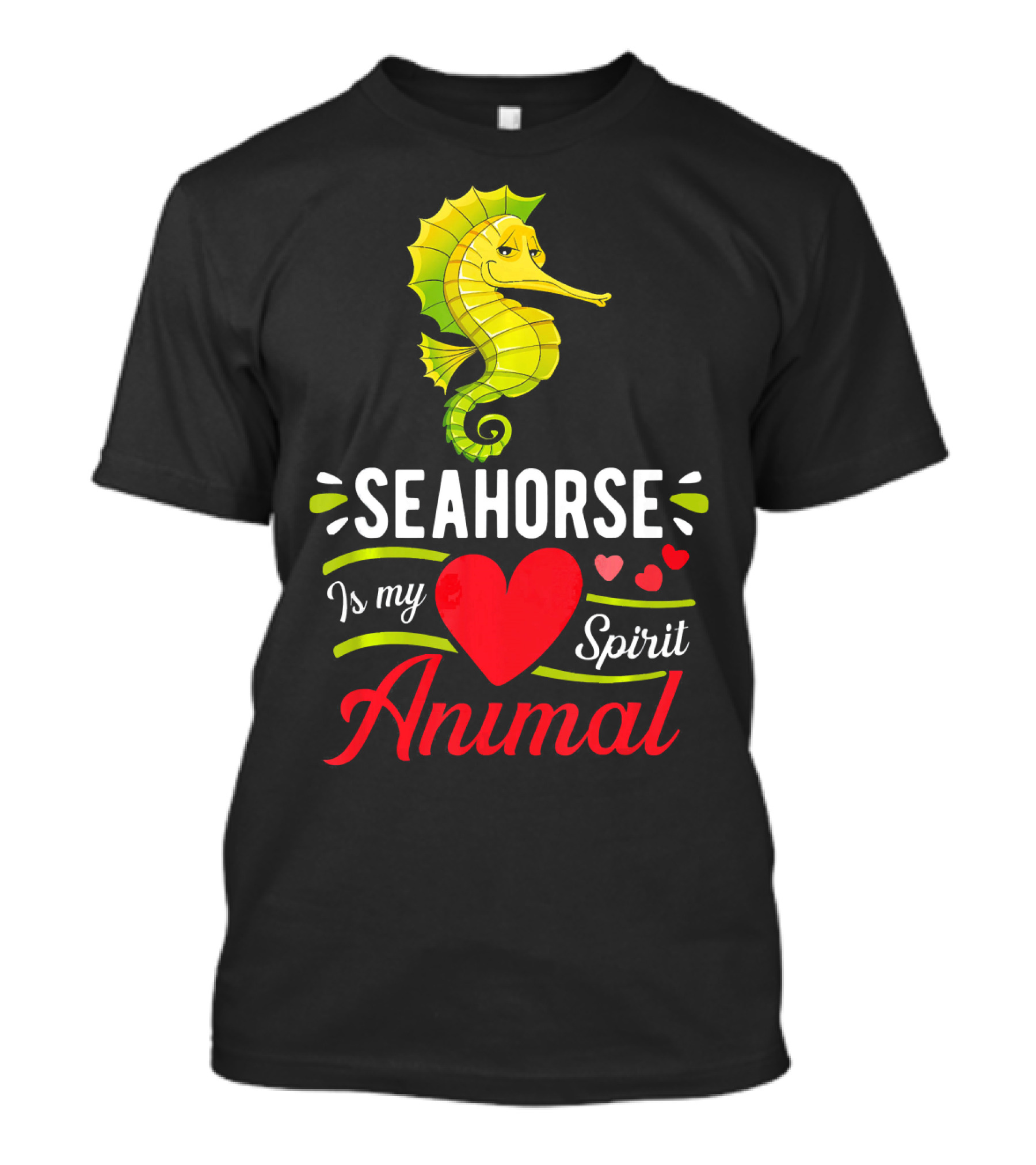 Seahorse Is My Spirit Animal Love Hearts T-Shirt