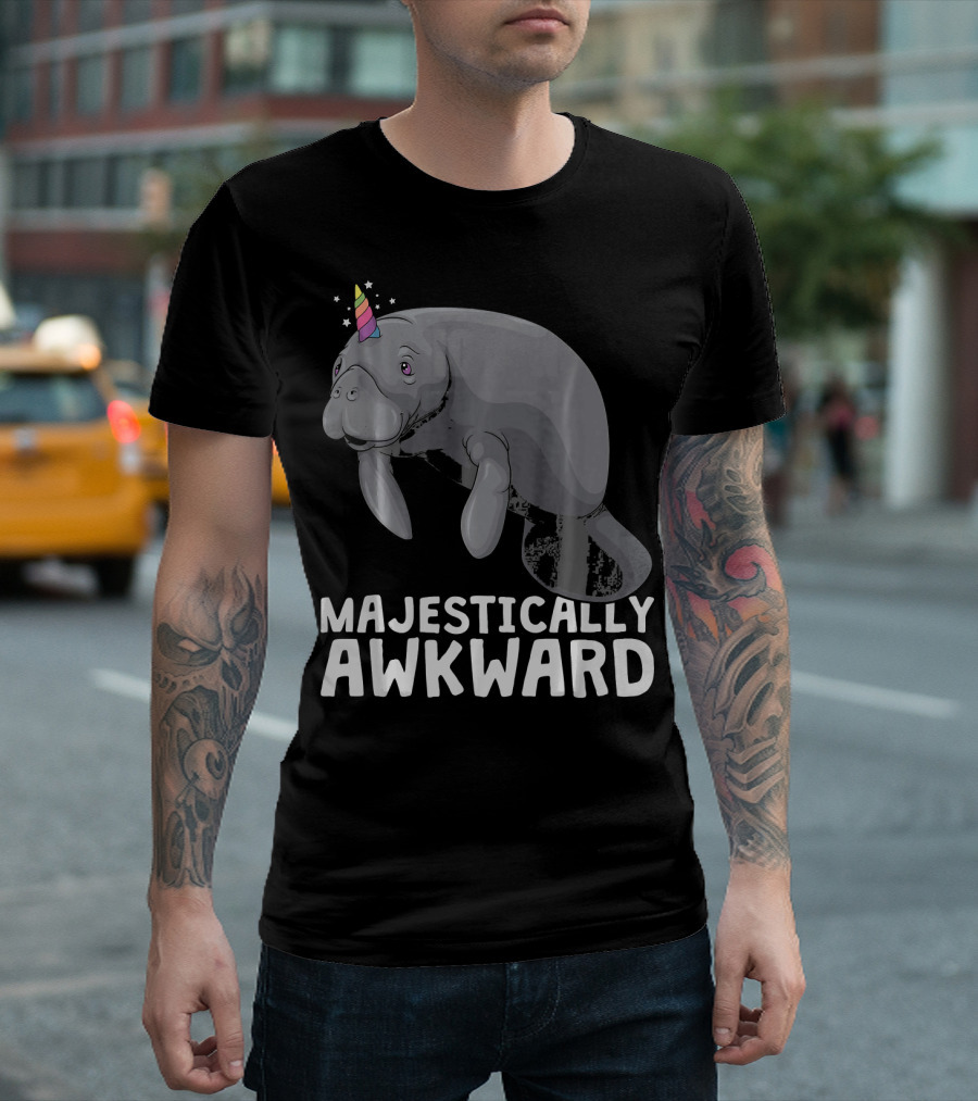 Majestically Awkward Unicorn Manatee Fun T-Shirt