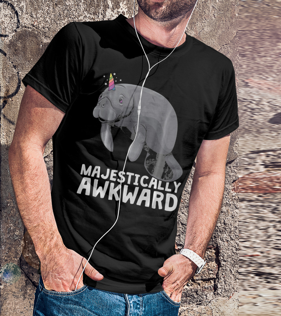 Majestically Awkward Unicorn Manatee Fun T-Shirt