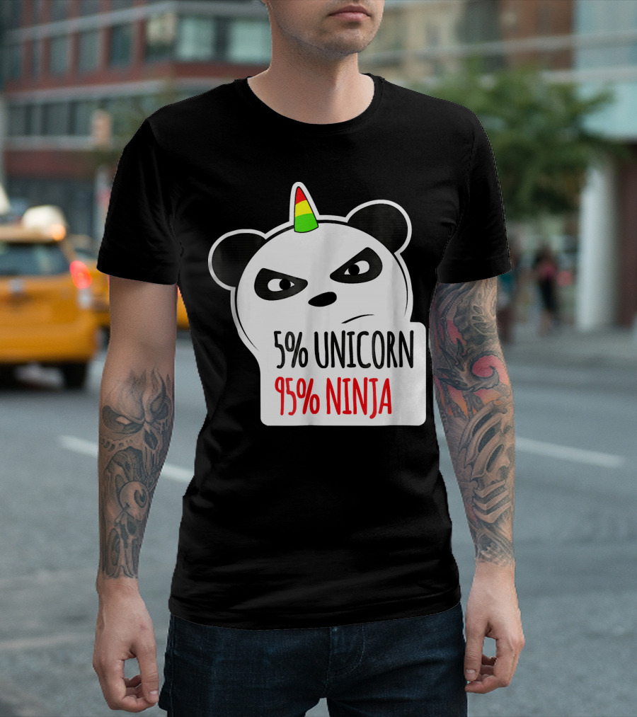 5% Unicorn 95% Ninja Panda T-Shirt