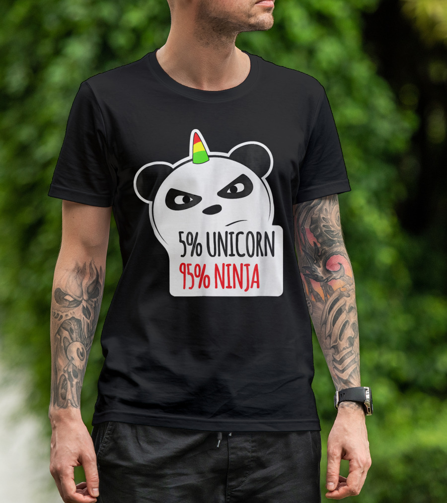 5% Unicorn 95% Ninja Panda T-Shirt