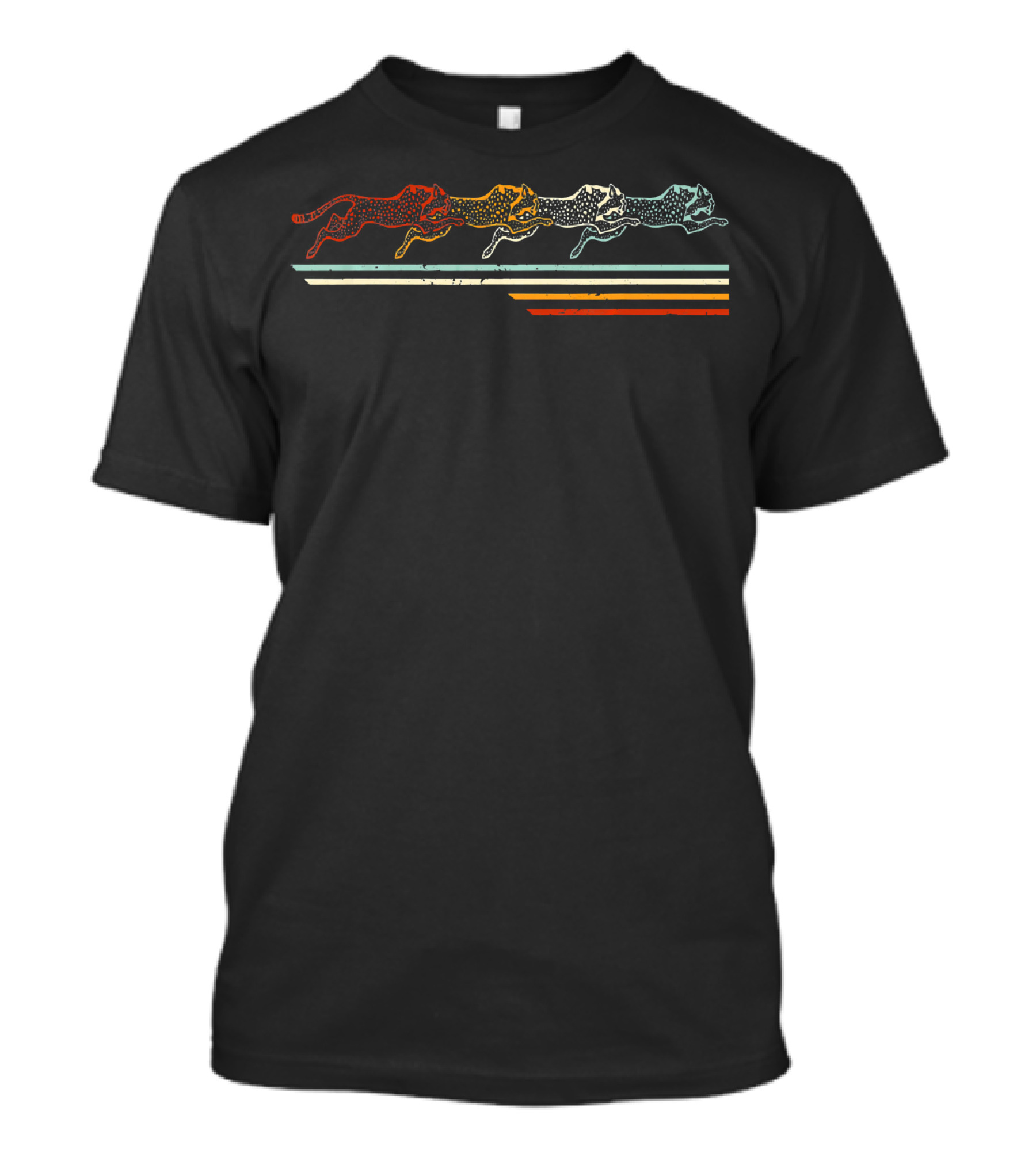 Vintage Jaguar Animal Lover Running Stripes Retro Style Zookeeper T-Shirt