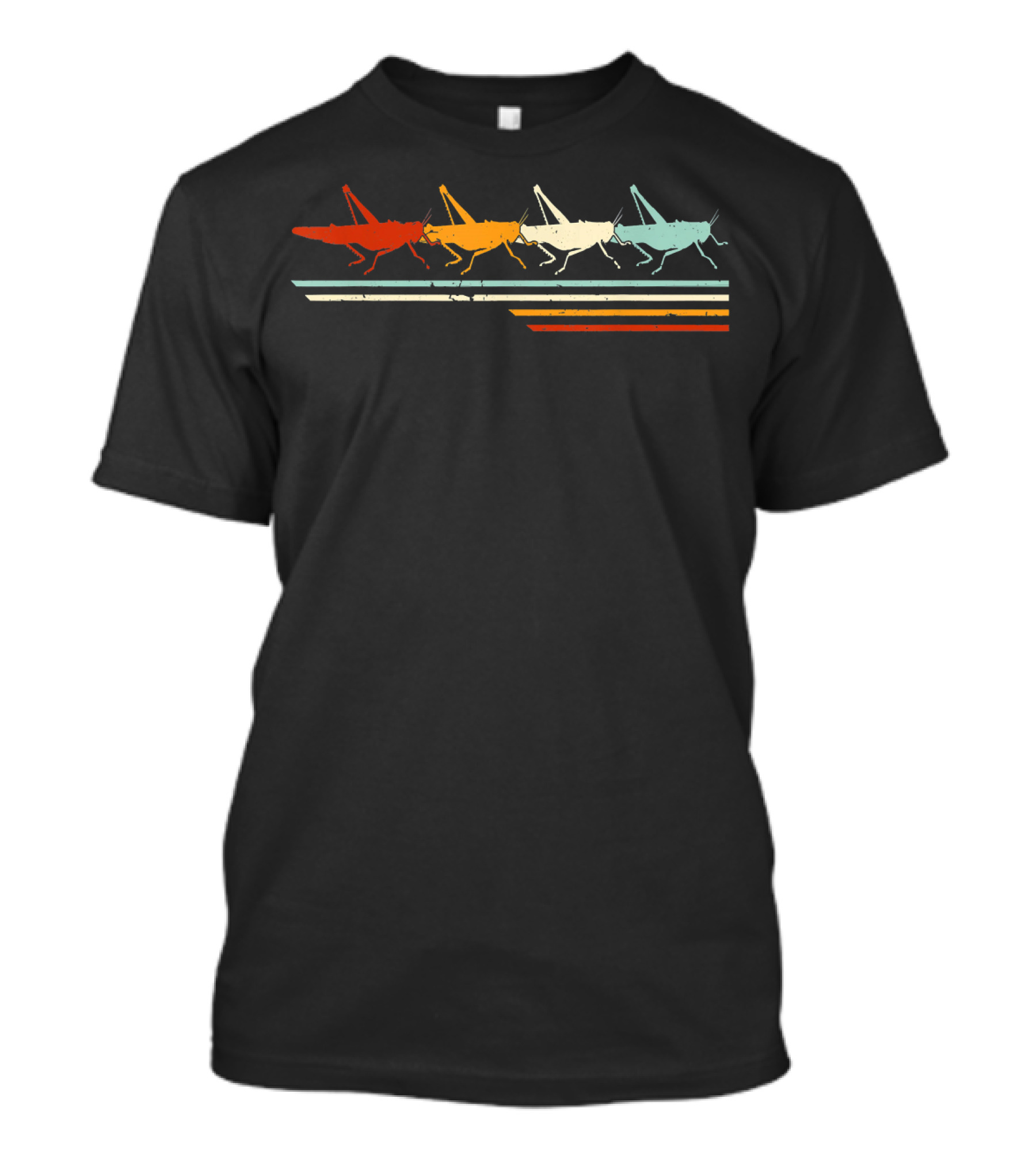 Retro Vintage Grasshopper Stripes Animal Lover T-Shirt
