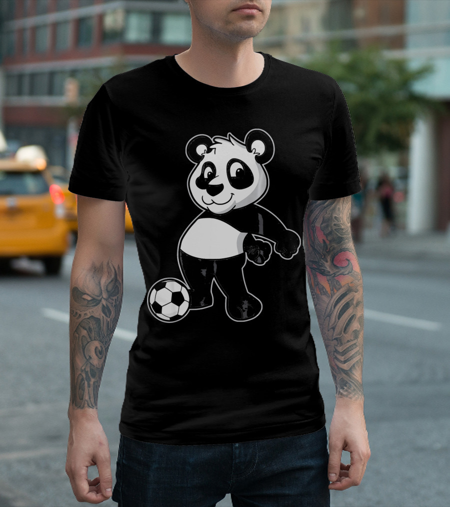 Panda Performing Floss Dance with Soccer Ball Floss Boss T-Shirt