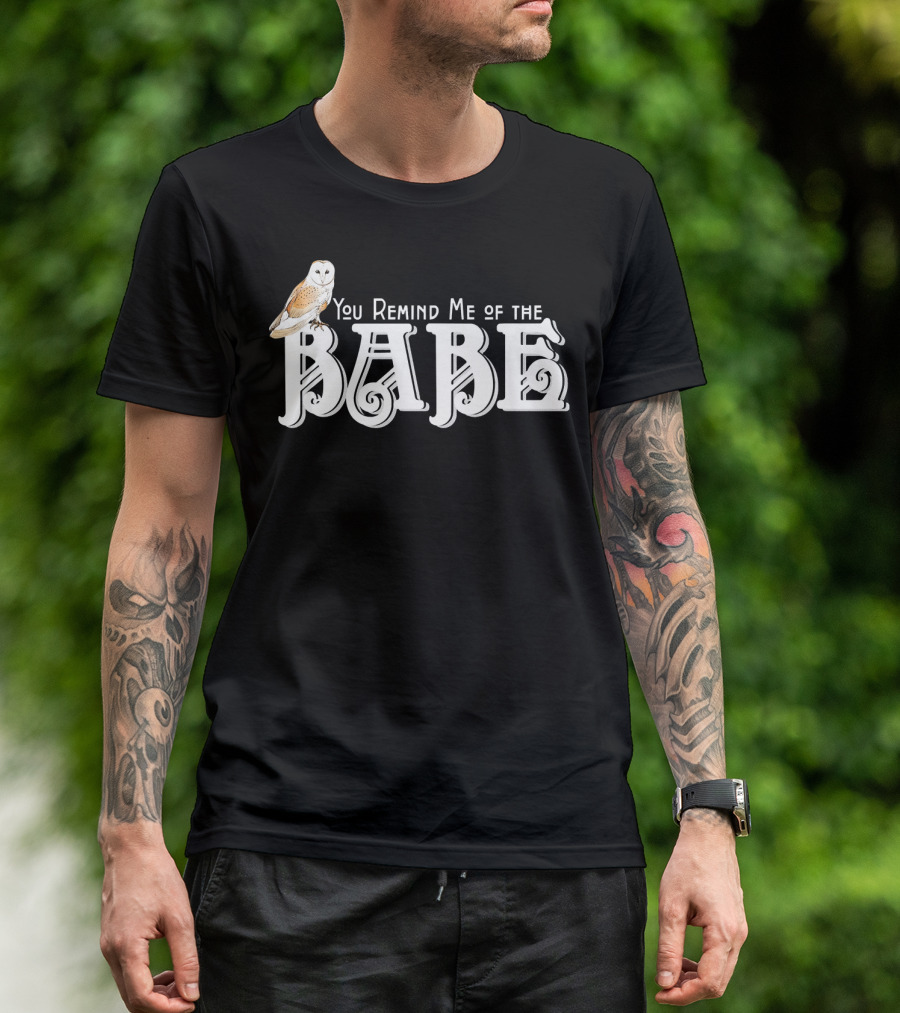 You Remind Me Of The Babe Barn Owl Retro Lettering T-Shirt