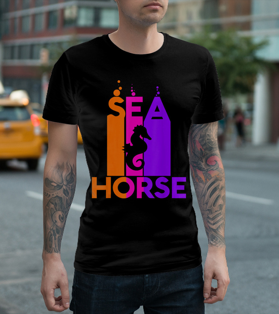 SEA HORSE Bubble Animal Lover T-Shirt