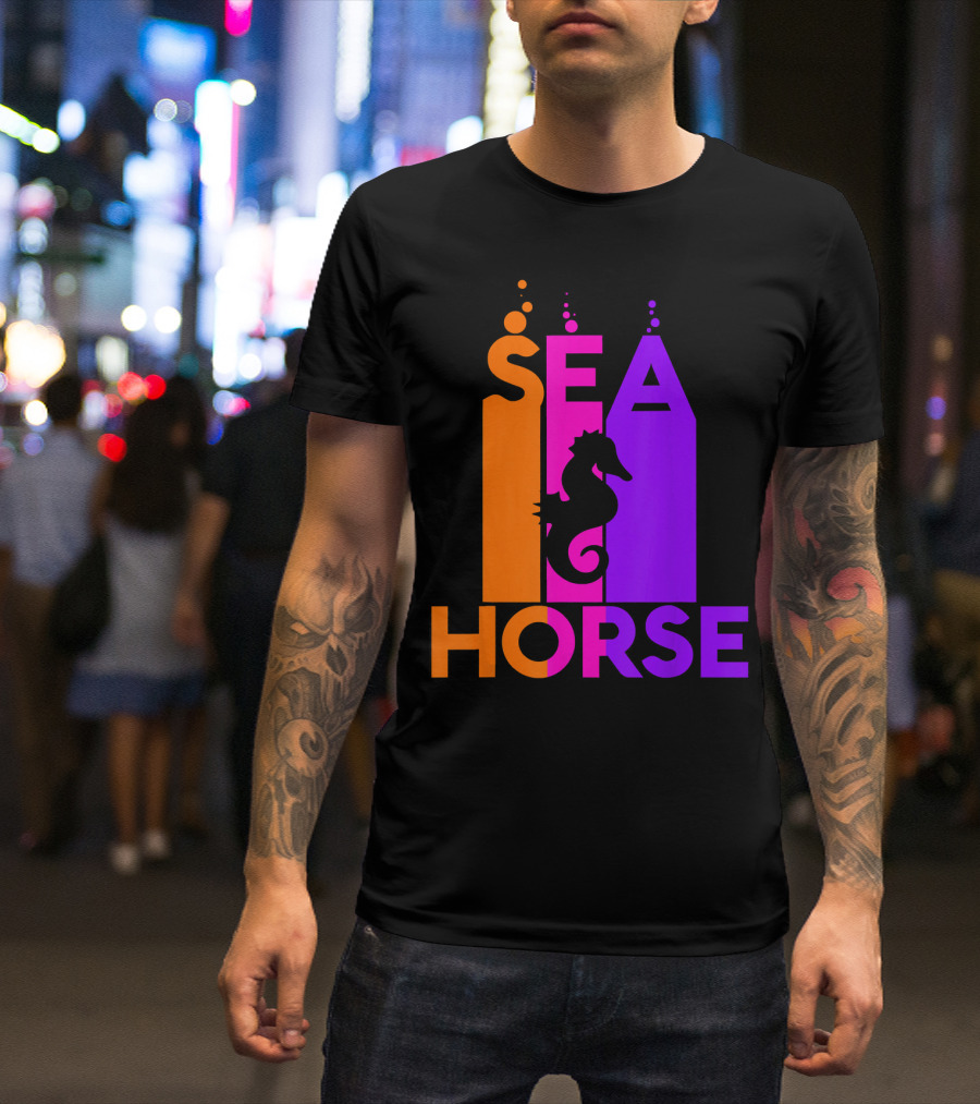 SEA HORSE Bubble Animal Lover T-Shirt