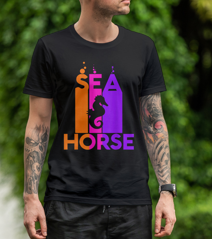 SEA HORSE Bubble Animal Lover T-Shirt
