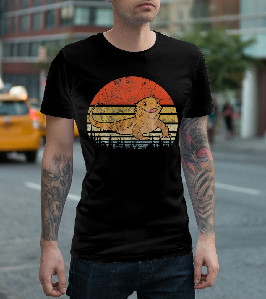 Bearded Dragon Vintage Sunset T-Shirt