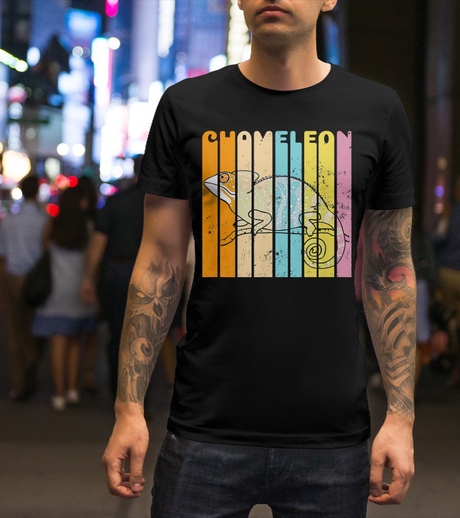 Chameleon Rainbow Stripes Vintage T-Shirt