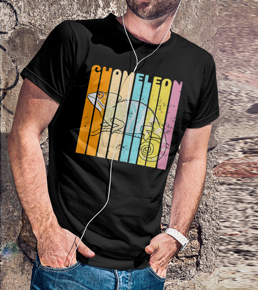 Chameleon Rainbow Stripes Vintage T-Shirt