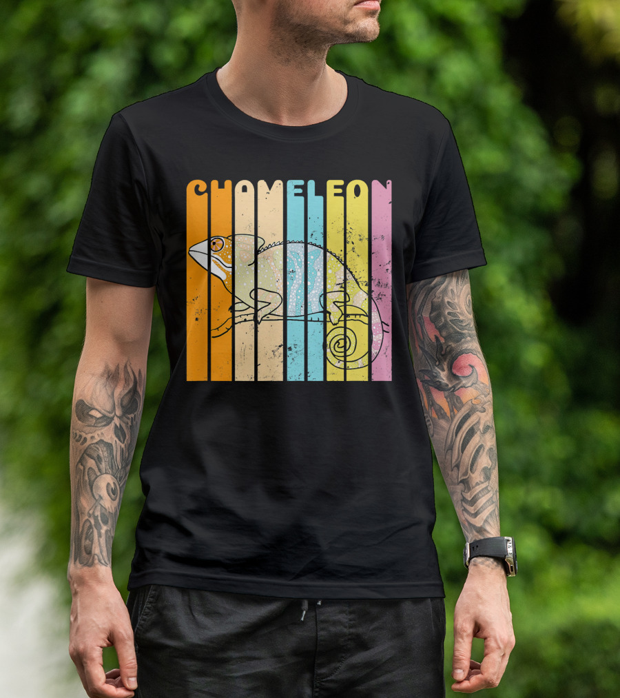 Chameleon Rainbow Stripes Vintage T-Shirt