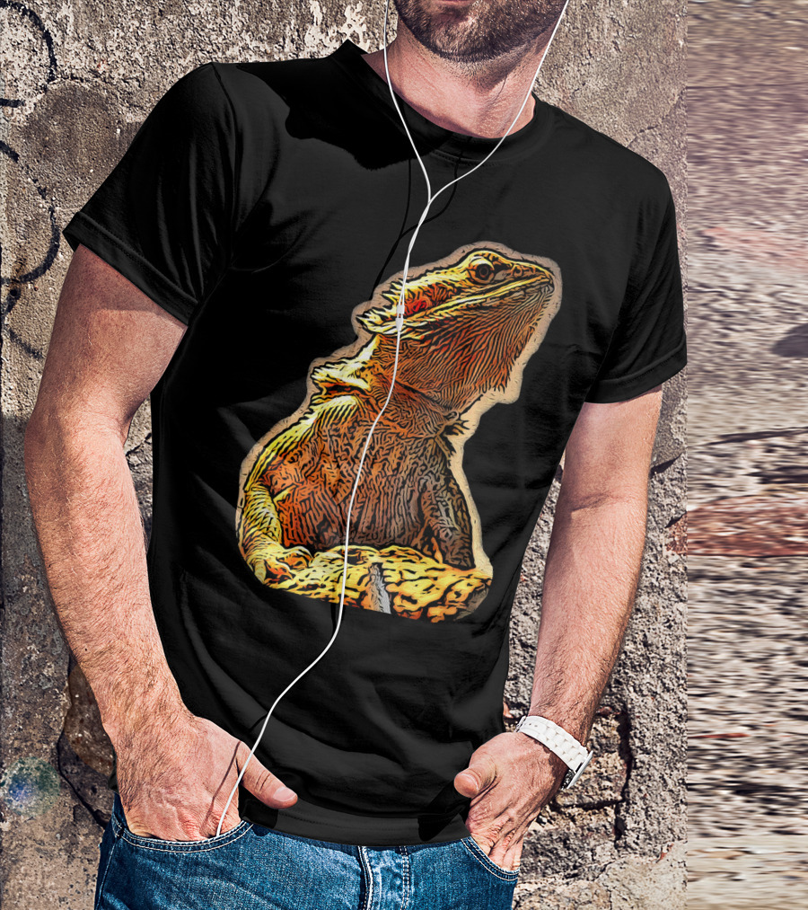 Bearded Dragon Lizard Reptile Sketch T-Shirt