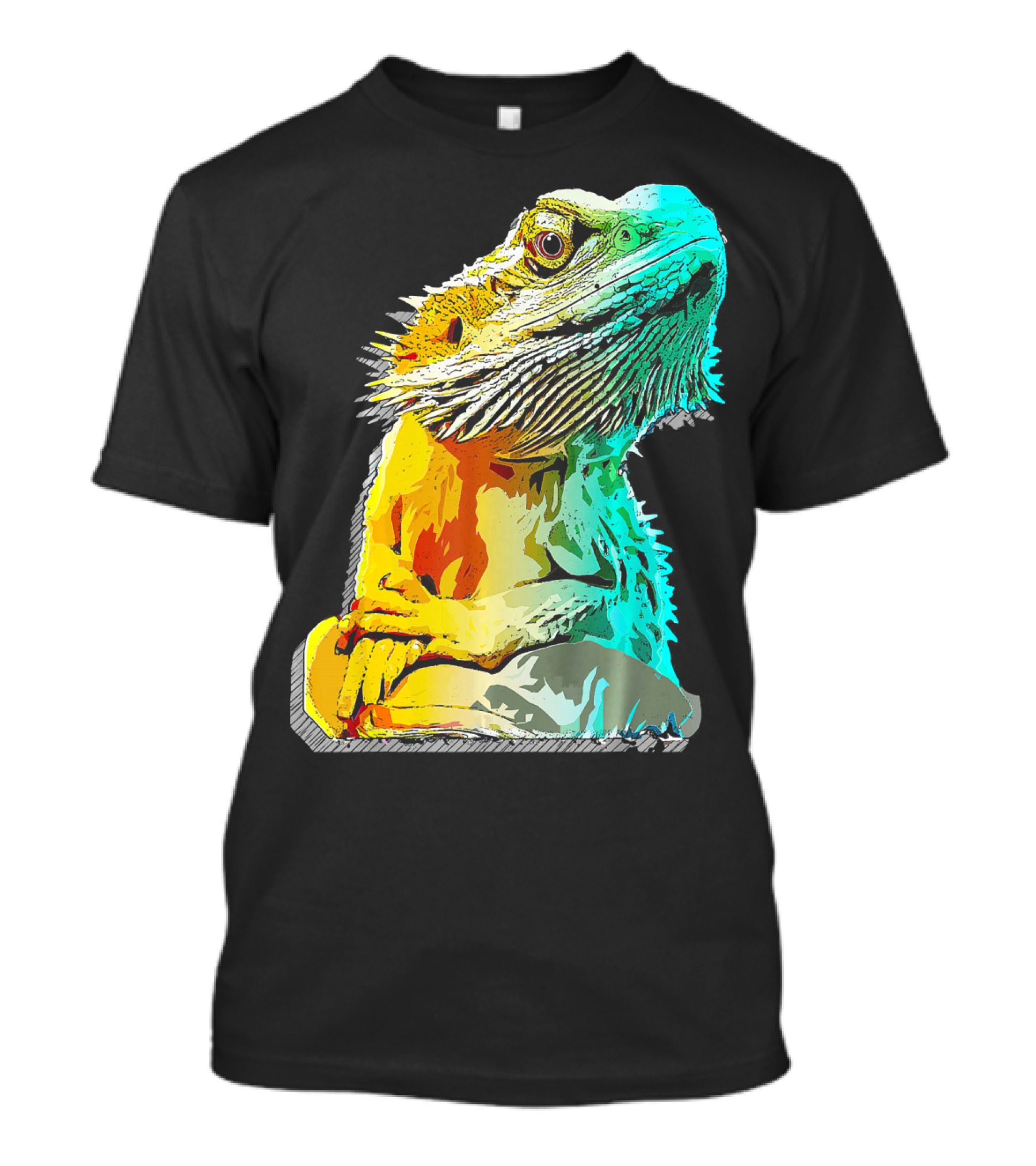 Bearded Dragon Sketch Pop Art Pet Colorful T-Shirt
