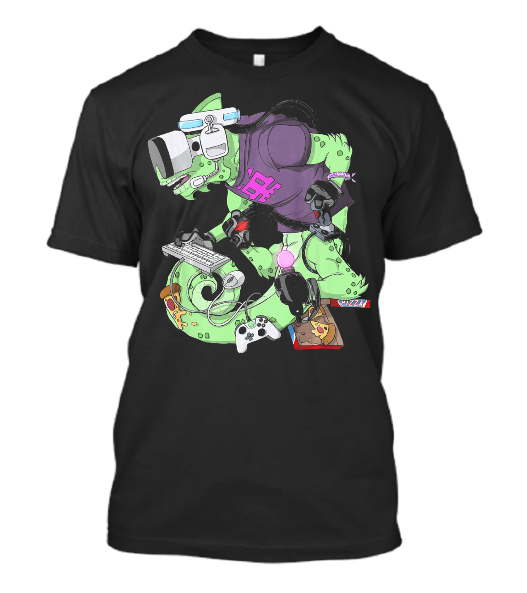 Chameleon Legion ESport Gamer Pizza Keyboard Controller VR T-Shirt