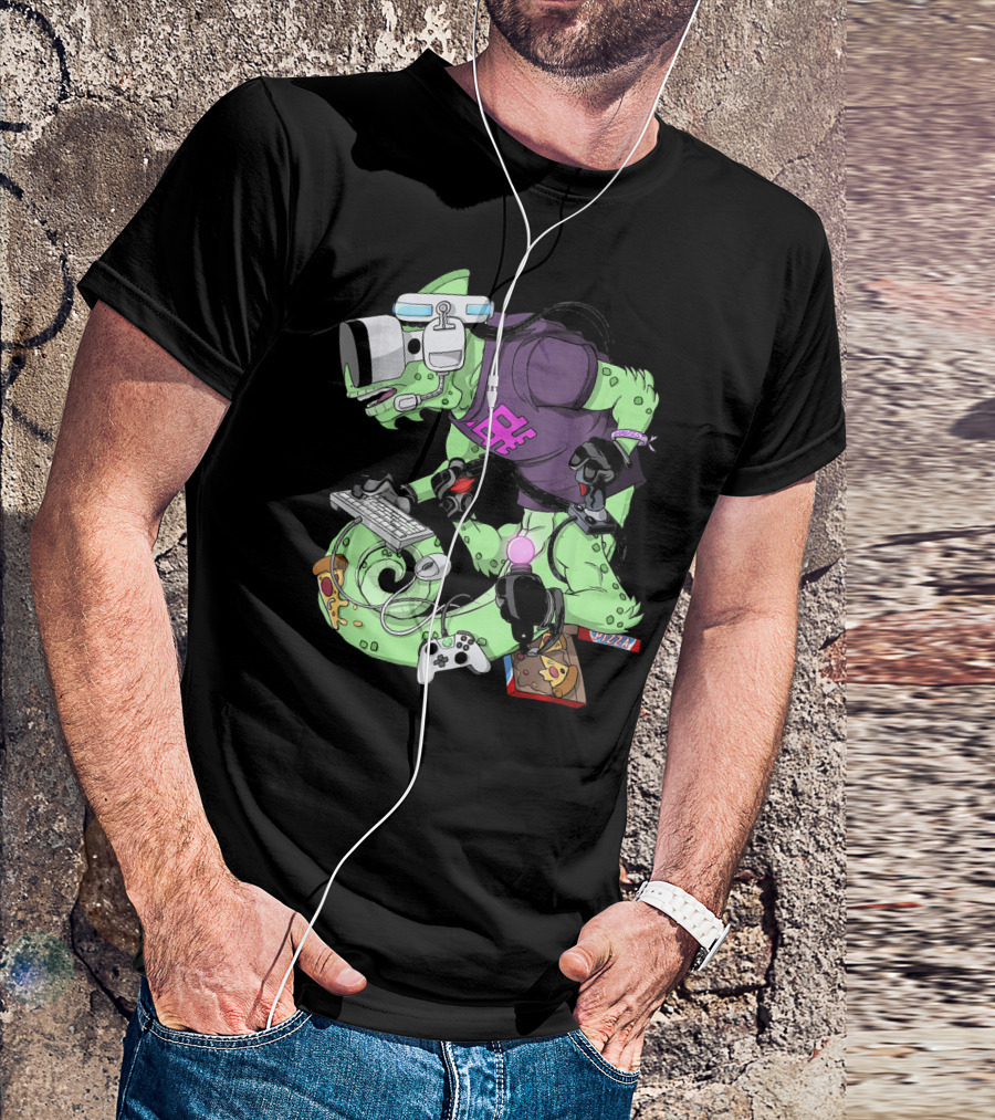 Chameleon Legion ESport Gamer Pizza Keyboard Controller VR T-Shirt