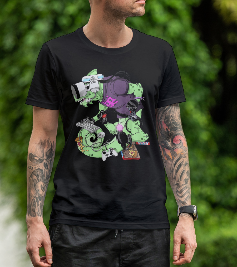 Chameleon Legion ESport Gamer Pizza Keyboard Controller VR T-Shirt