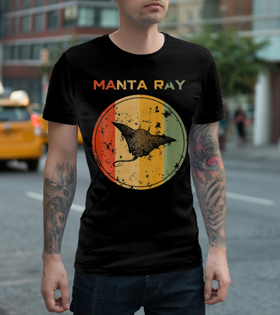 Manta Ray Vintage Circle T-Shirt