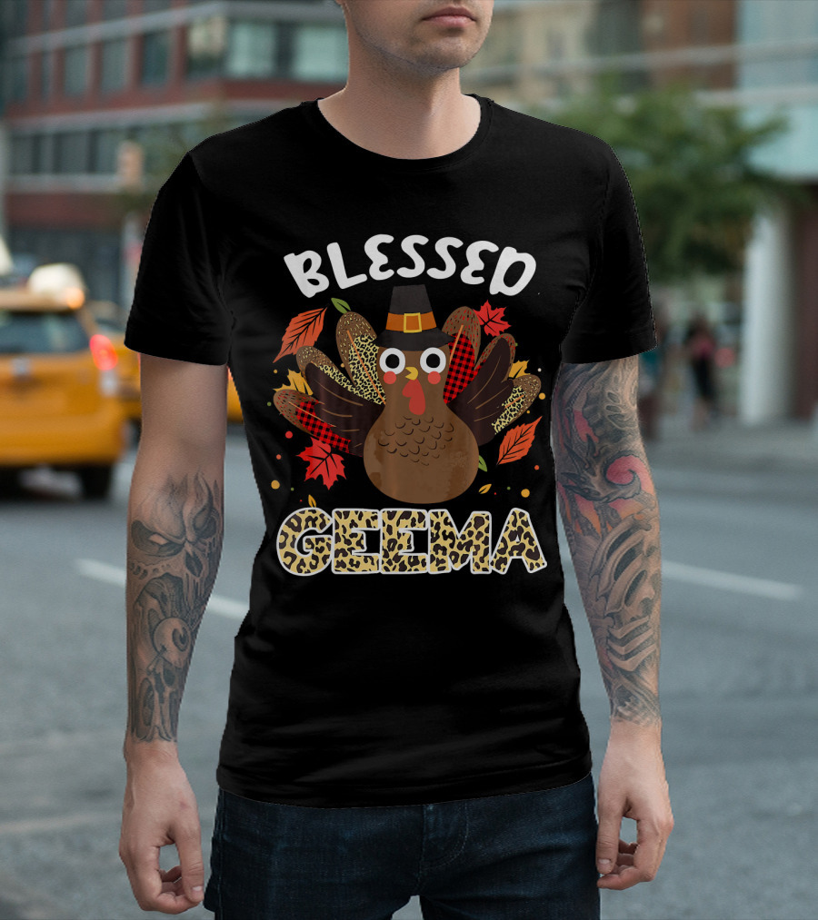 Blessed Geema Turkey Thanksgiving Grandma T-Shirt