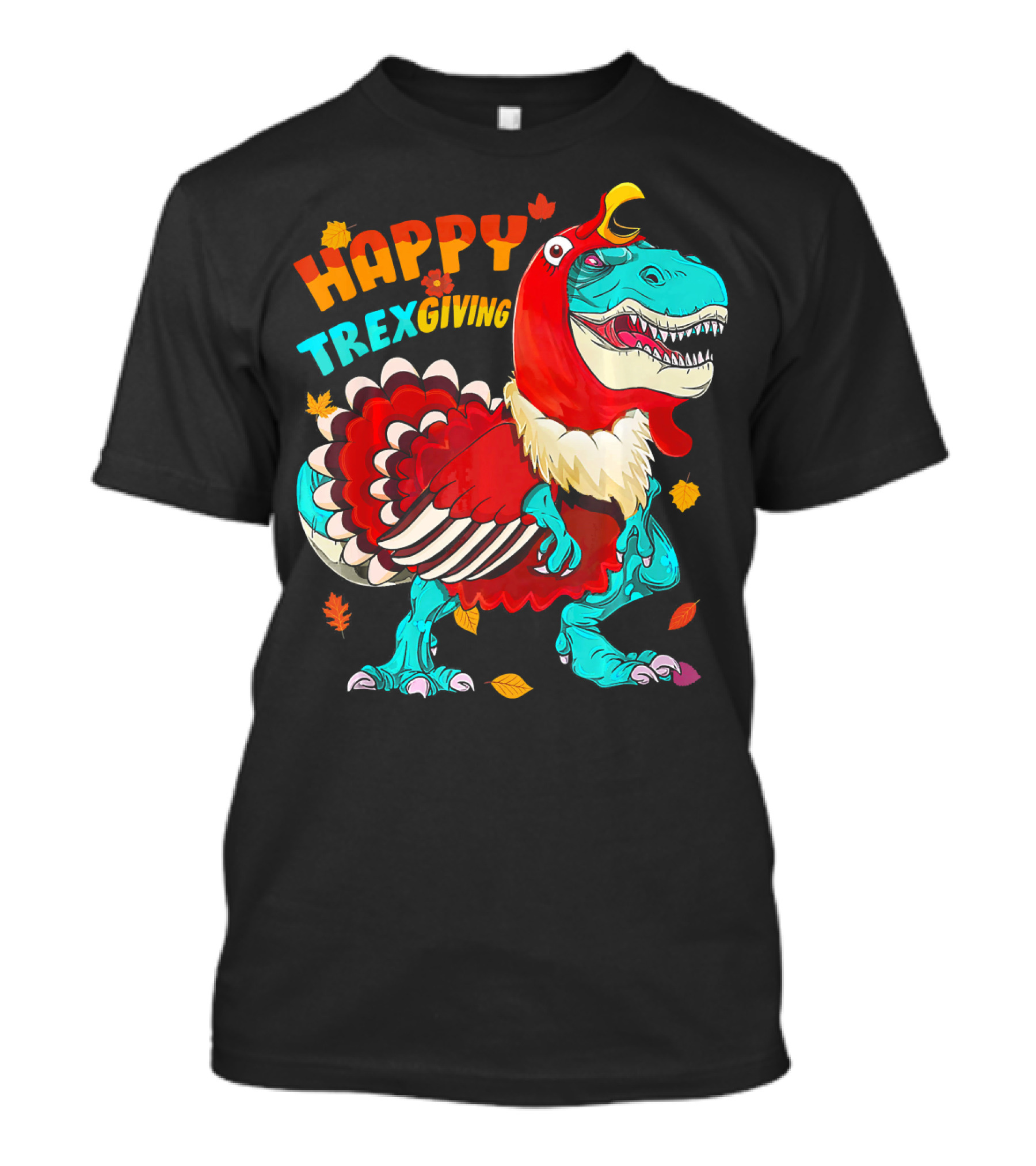 HAPPY TREXGIVING REX Dinosaur Turkey T-Shirt