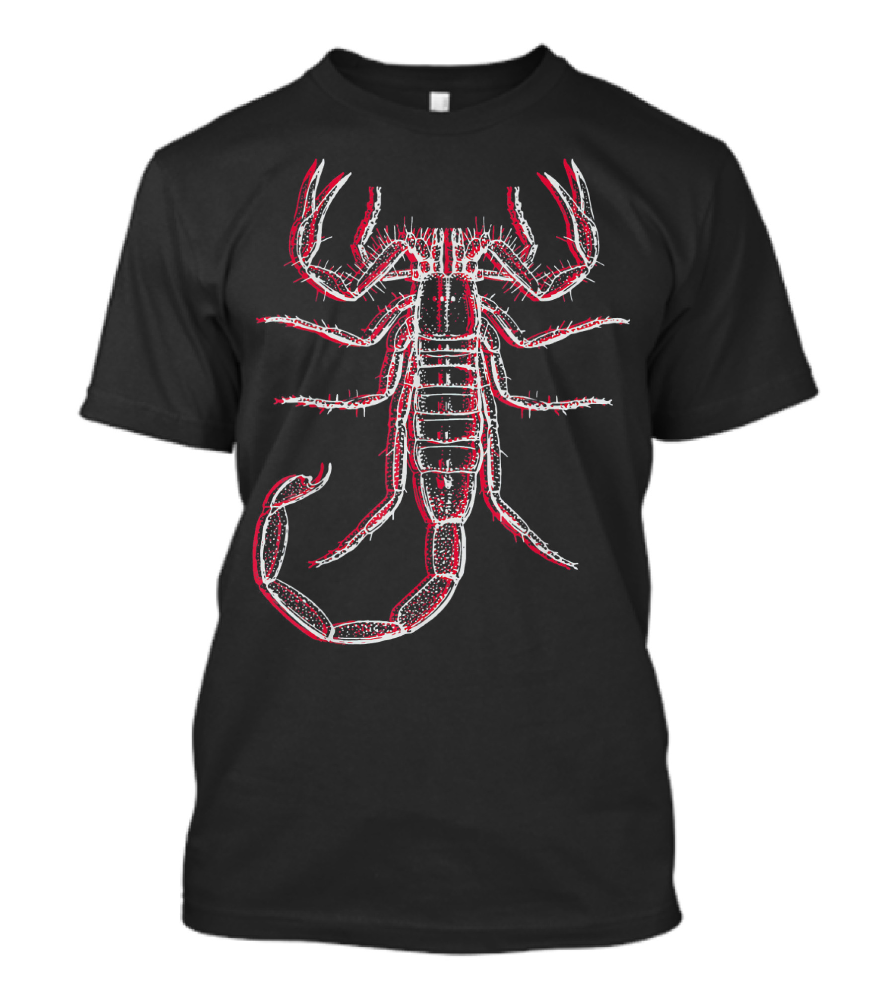 Distressed 2 Tone Offset Print Punk Goth Scorpion T-Shirt