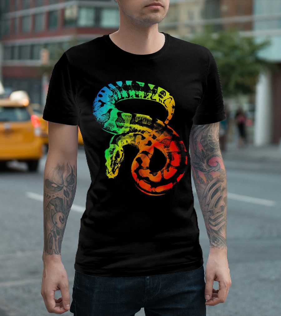 BALL PYTHON Vibrant Colorful Rainbow T-Shirt