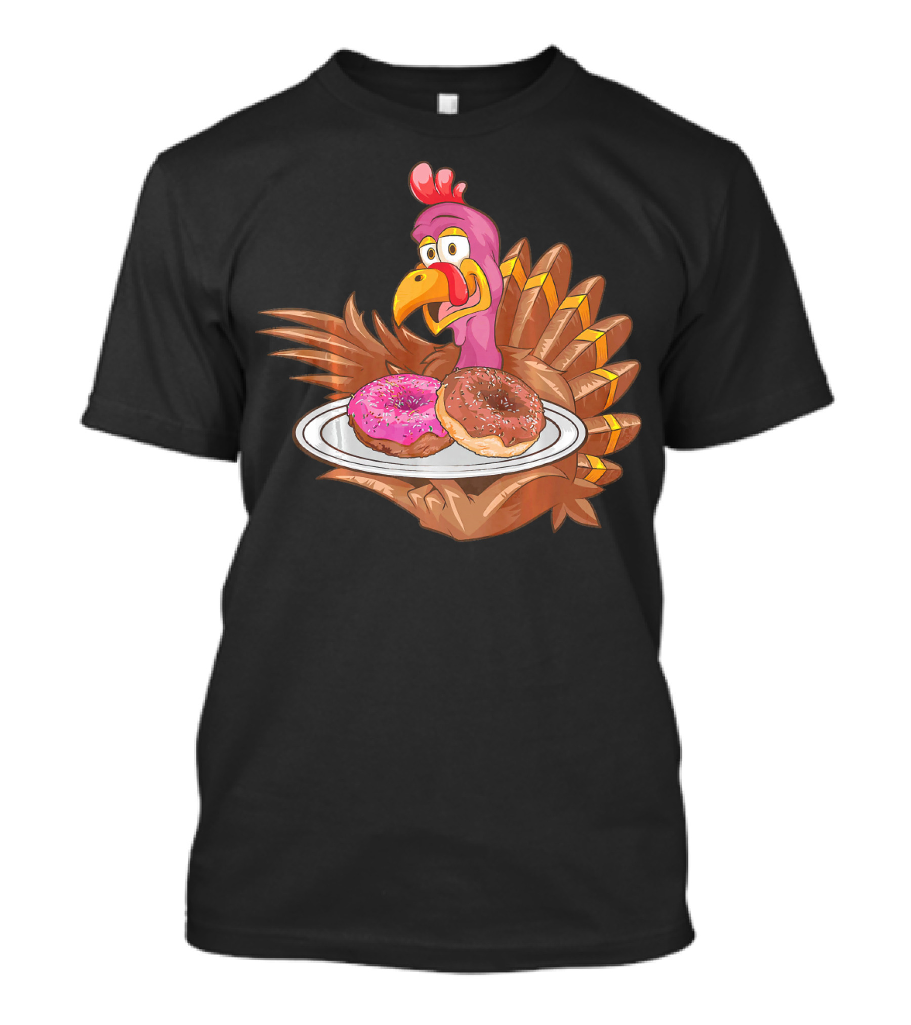 Cute Turkey Holding Donuts T-Shirt
