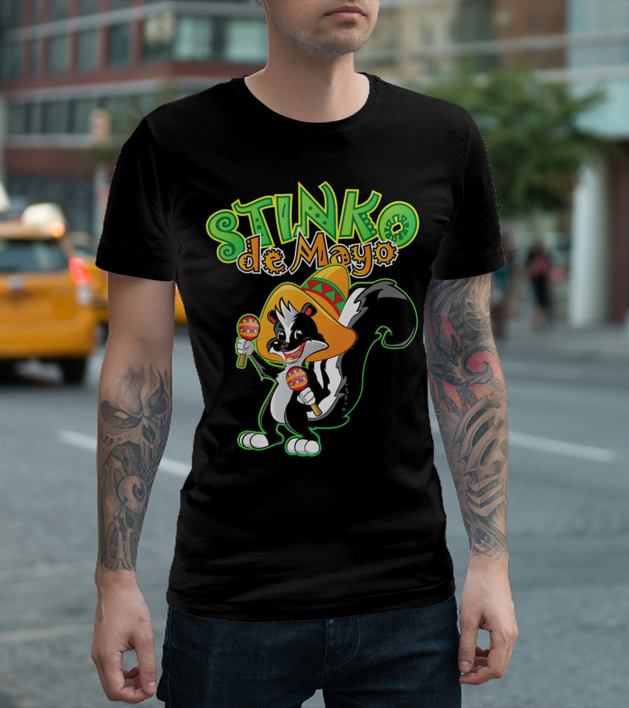 Stinko De Mayo Skunk Funny Mexico T-Shirt
