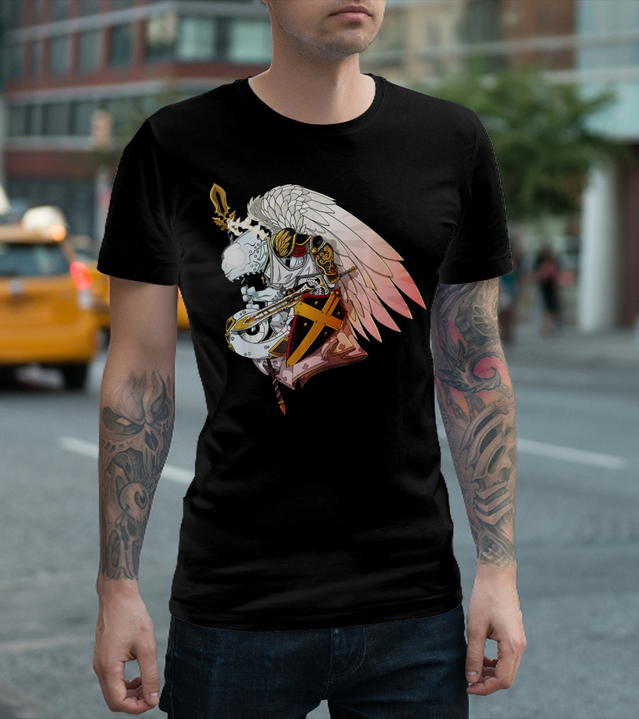 Chameleon Legion Archangel St. Michael Knight with Sword and Shield T-Shirt