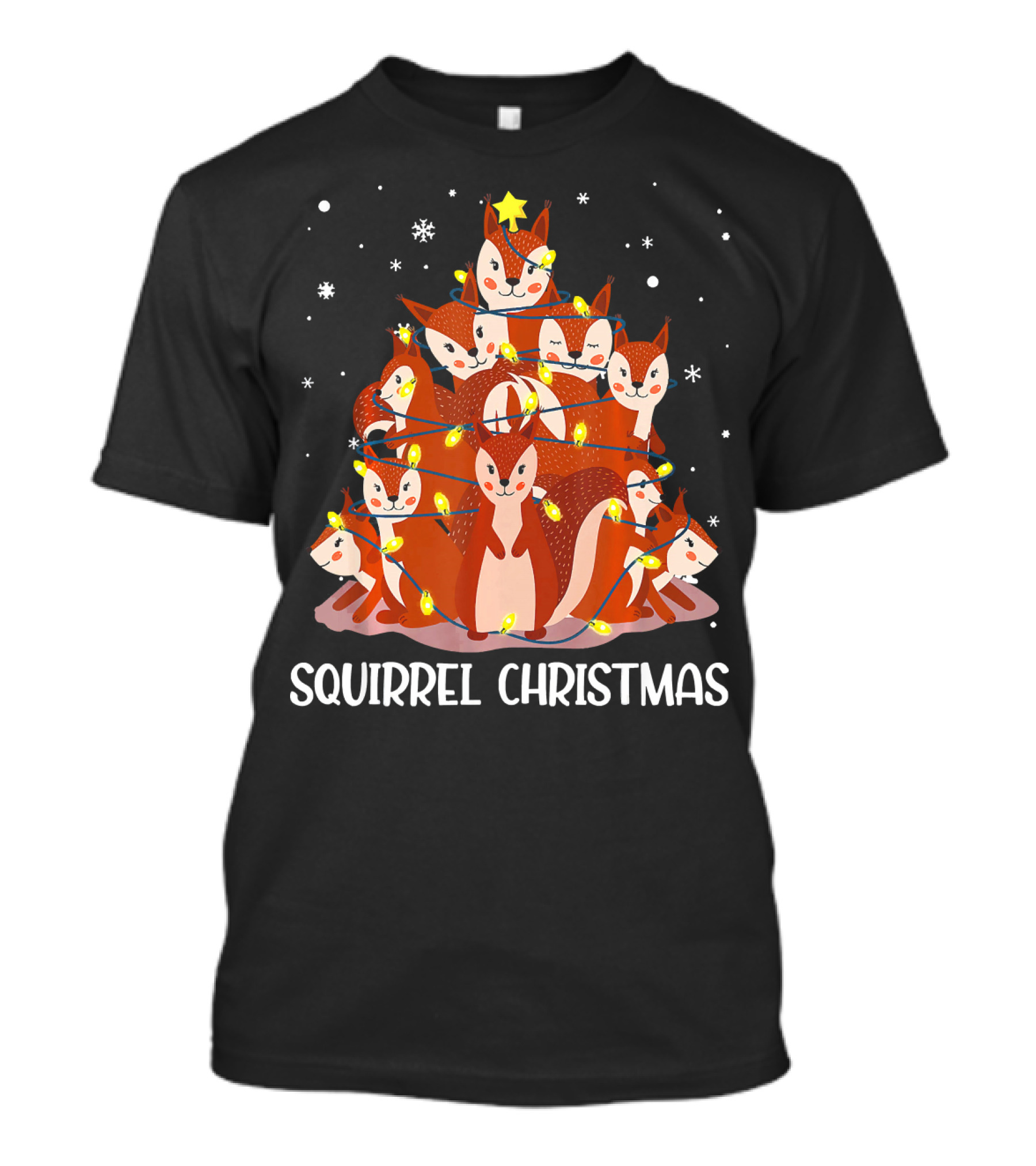 Squirrel Christmas Tree With Cute Holiday Lights T-Shirt