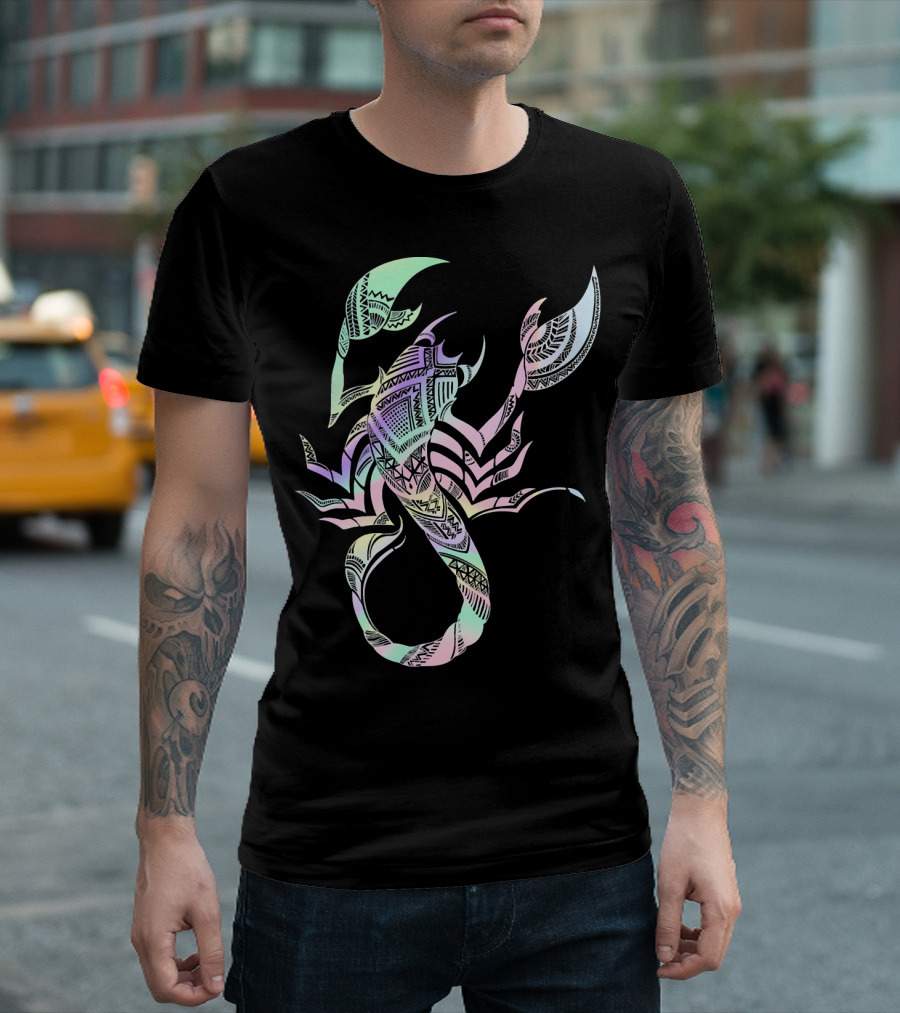 COLORFUL TRIBAL SCORPION ETHNIC PATTERN PASTEL NEON VIBRANT T-Shirt