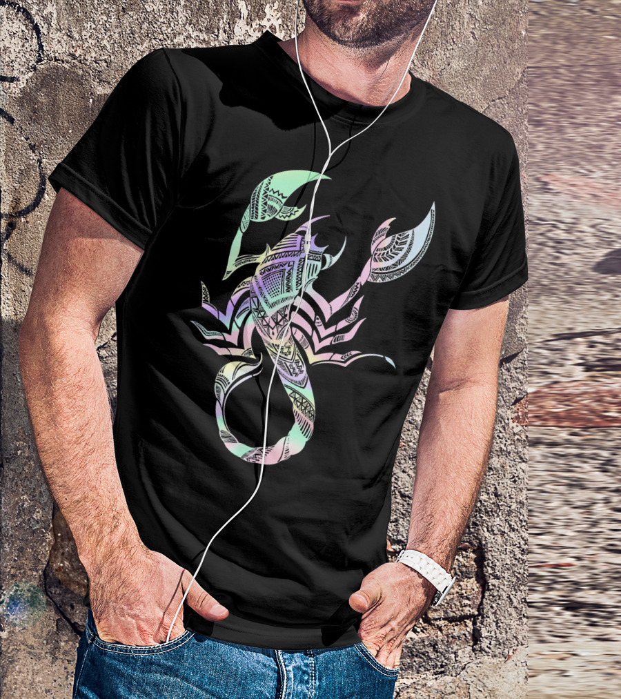 COLORFUL TRIBAL SCORPION ETHNIC PATTERN PASTEL NEON VIBRANT T-Shirt