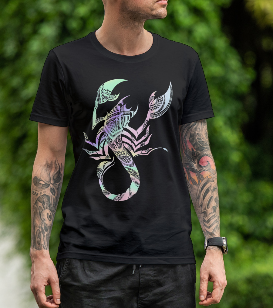 COLORFUL TRIBAL SCORPION ETHNIC PATTERN PASTEL NEON VIBRANT T-Shirt