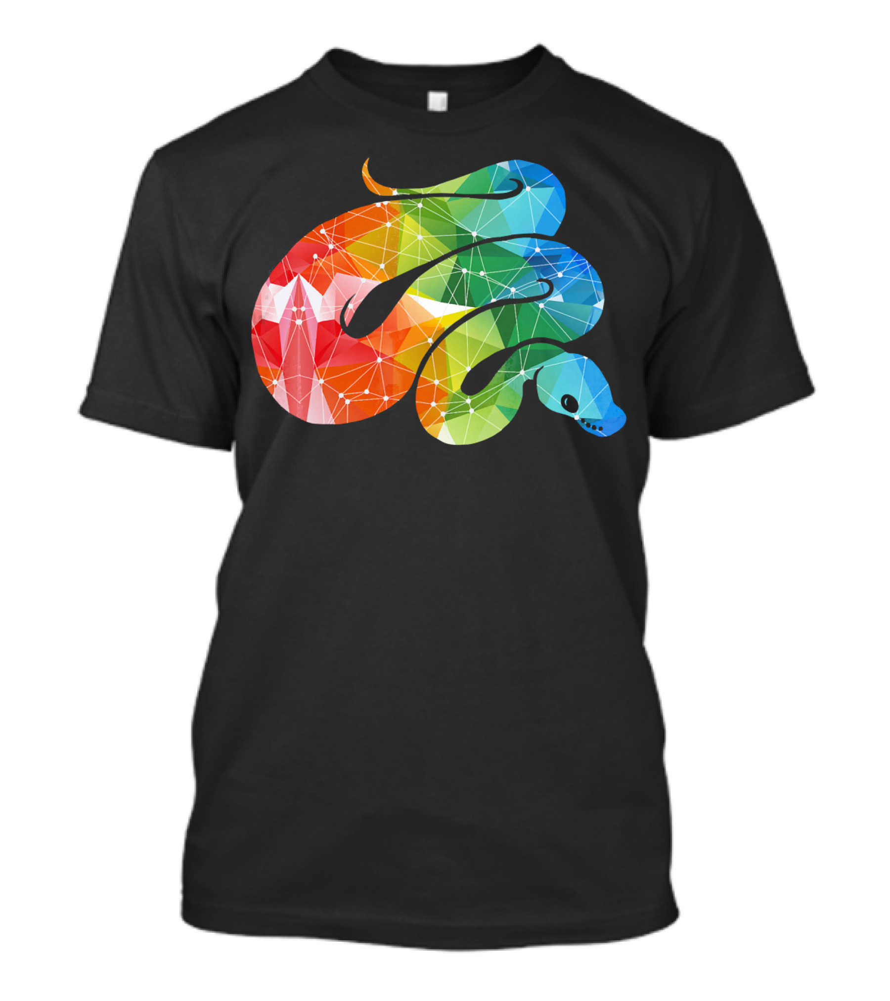 Rainbow Geometric Ball Python Pattern Ball Python T-Shirt