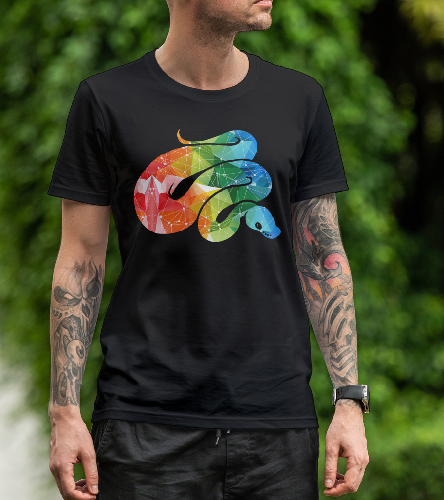 Rainbow Geometric Ball Python Pattern Ball Python T-Shirt