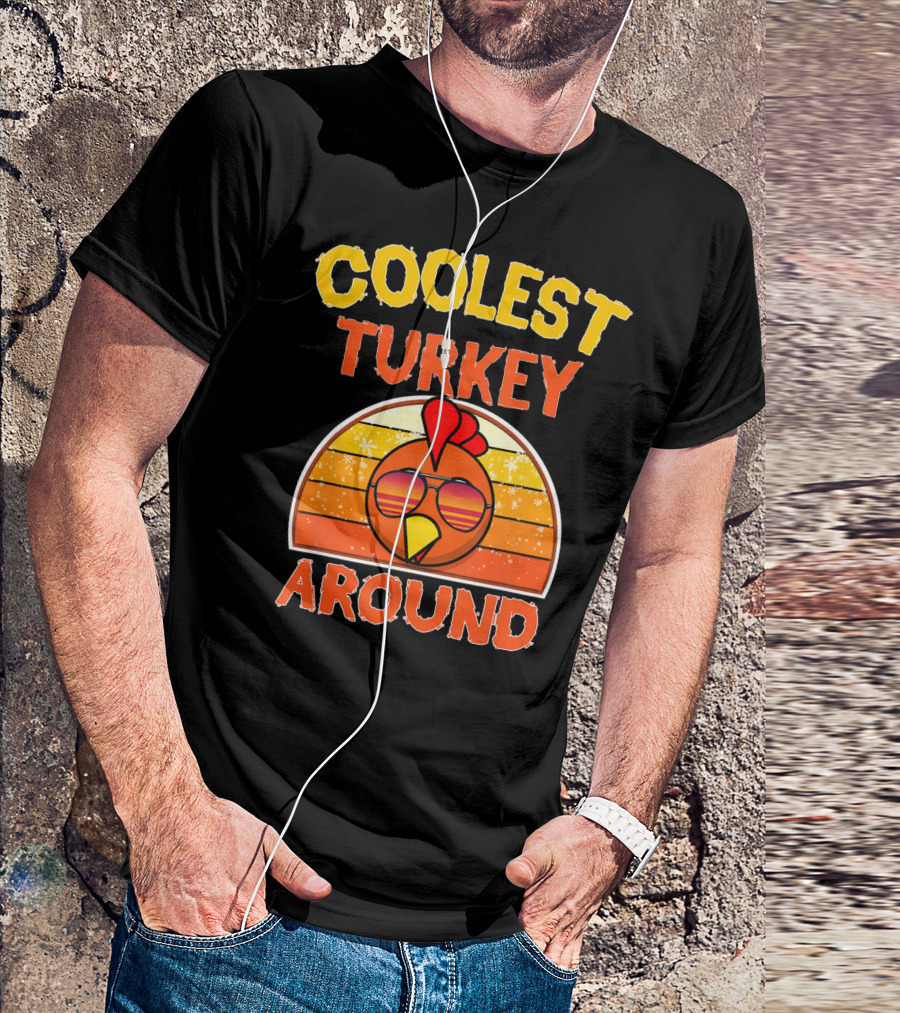 Coolest Turkey Around With Sunglasses And Retro Vibes T-Shirt